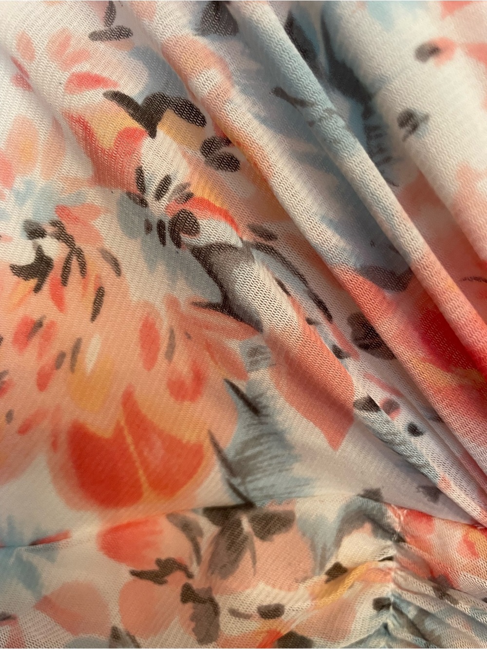 cleo Coral and Blush Floral V‑Neck Midi Dress - Picture 5 of 10